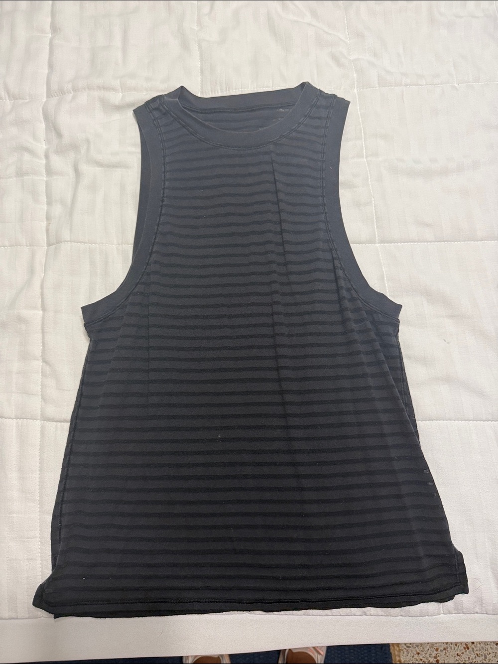 lululemon athletica Black Striped Muscle Tank